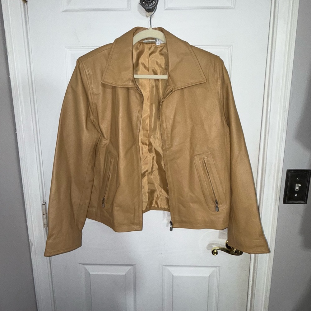 Newport News Tan/Camel Leather Jacket 8